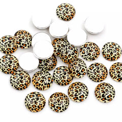 12mm Animal Print Glass Half Dome Glue-On Gems – Sold in Pairs