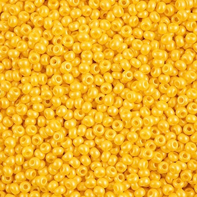 8/0 Preciosa Permalux Seed Beads Dyed Chalk Dark Yellow, 23g Vial