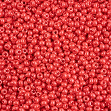 8/0 Preciosa Permalux Seed Beads Dyed Chalk Red, 23g Vial