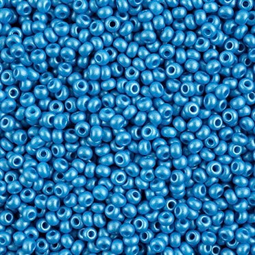 8/0 Preciosa Permalux Seed Beads Dyed Chalk Dark Turquoise, 23g Vial