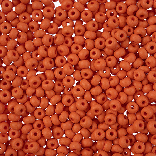 8/0 Preciosa Permalux Seed Beads Dyed Chalk Orange Matte, 23g Vial