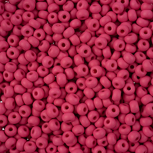 8/0 Preciosa Permalux Seed Beads Dyed Chalk Fuchsia Matte, 23g Vial