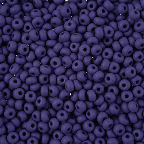 8/0 Preciosa Permalux Seed Beads Dyed Chalk Dark Violet Matte, 23g Vial