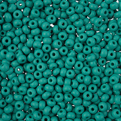 8/0 Preciosa Permalux Seed Beads Dyed Chalk Sea Green Matte, 23g Vial