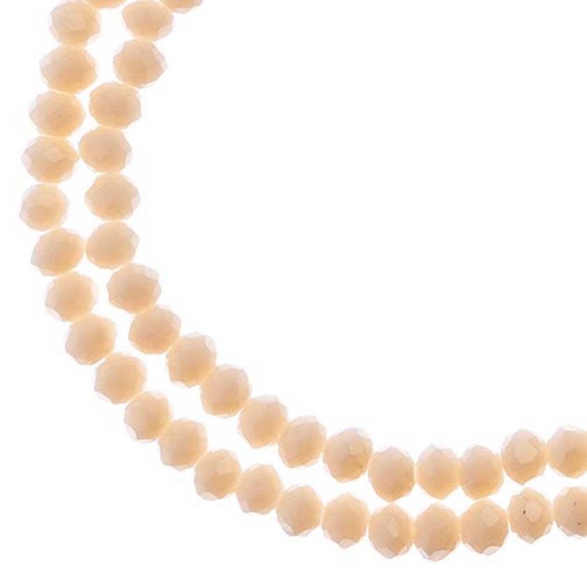 Crystal Lane Rondelle 2 Strand 7in (apx110pcs) 3x4mm Opaque Light Cream
