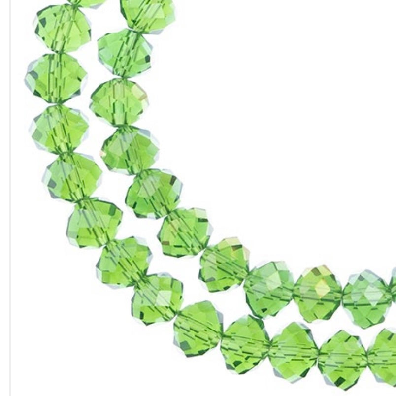 Crystal Lane Rondelle 2 Strand 7in (apx110pcs) 3x4mm Transparent Green AB