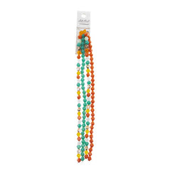 Crystal Lane Bicone 4 Strand 7in (apx128pcs) 4mm Teal & Orange Mix