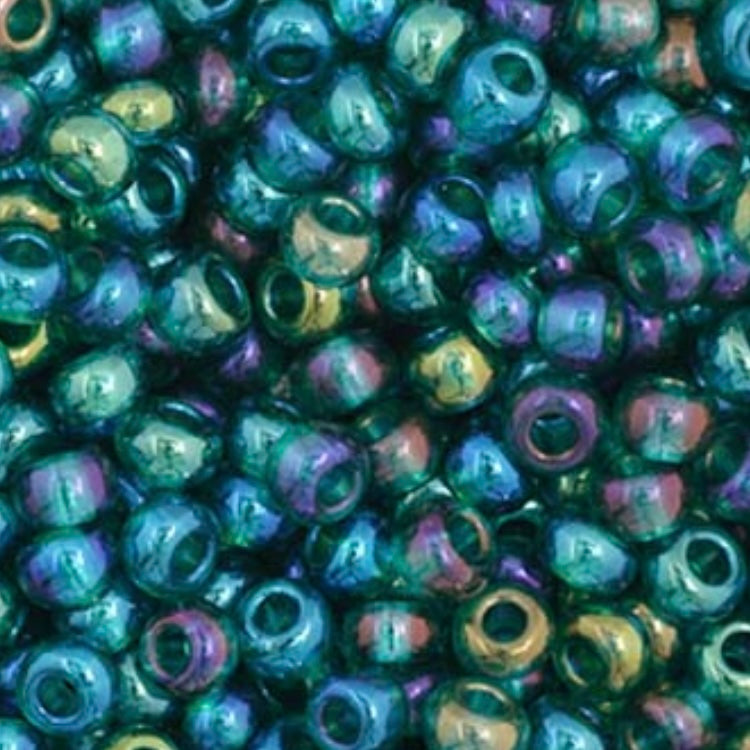 11/0 Preciosa Seed Beads Transparent Teal AB #34950