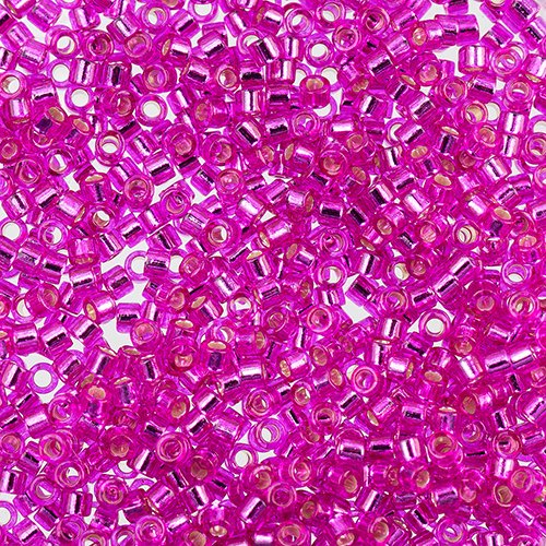 Delica 11/0 RD #1340 Fuchsia Silver Lined-Dyed 5.2g Vial