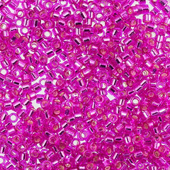 Delica 11/0 RD #1340 Fuchsia Silver Lined-Dyed 5.2g Vial