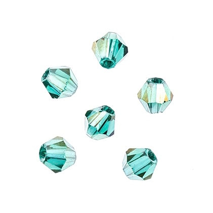 Crystal Lane Bicone 2 Strand 7in (apx96pcs) 4mm Transparent Dark Green AB