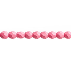 Czech Fire Polished Beads Strung 4mm Silk Matte Melon 45pcs