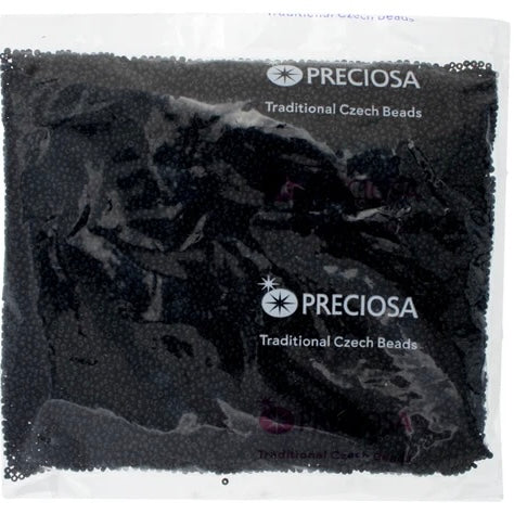 11/0 Preciosa Seed Beads Opaque Black, 250g Bag Wholesale