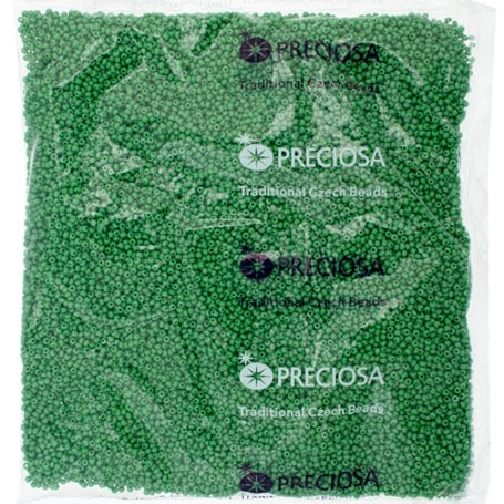 11/0 Preciosa Seed Beads – Opaque Medium Green (250g Wholesale Bag)