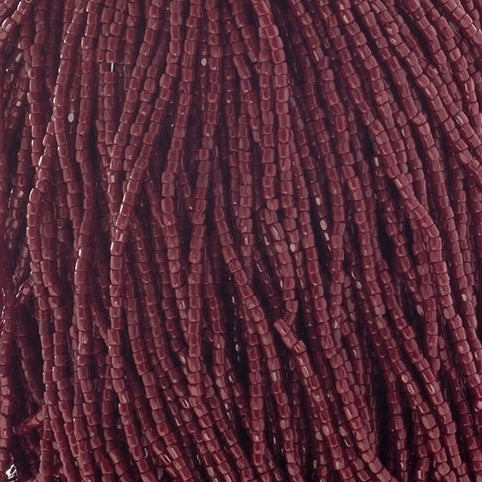 3-Cut 9/0 Czech Seed Beads Opaque Dark Red Wine Strung
