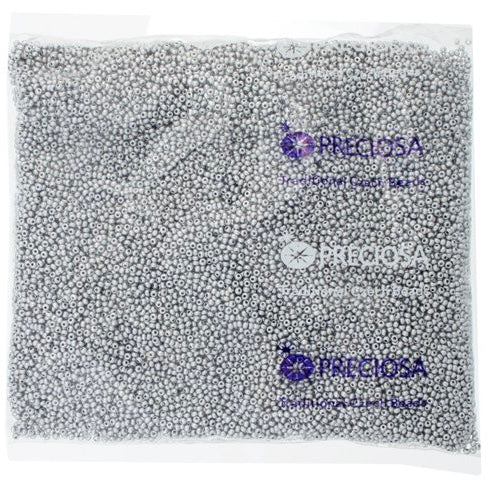 11/0 Preciosa Seed Beads – Opaque Metallic Silver (250g Wholesale Bag)