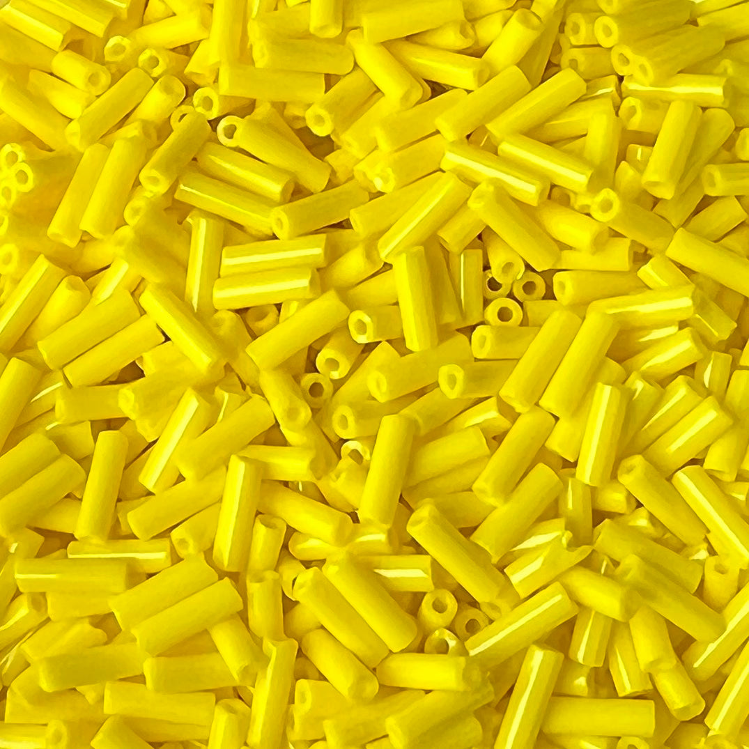 #3 Czech Bugles Opaque Lemon Yellow, 24g Bags