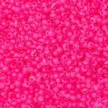 11/0 Preciosa Seed Beads Crystal C/L Neon Pink