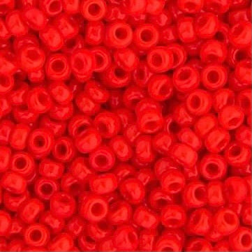 8/0 Miyuki Seed Beads Red Vermillion Opaque, 22g Vial