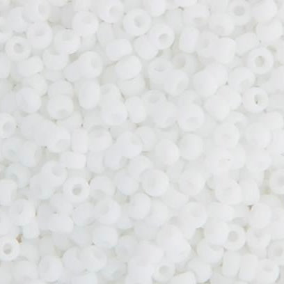 8/0 Miyuki Seed Beads Chalk White Opaque Matte, 22g Vial
