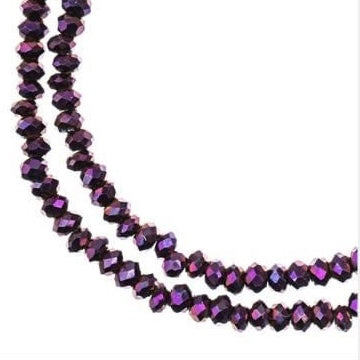 Crystal Lane Rondelle 2 Strand 7in (apx246pcs) 1.5x2.5mm Opaque Purple Iris
