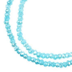 Crystal Lane Rondelle 2 Strand 7in (apx246pcs) 1.5x2.5mm Opaque Blue AB
