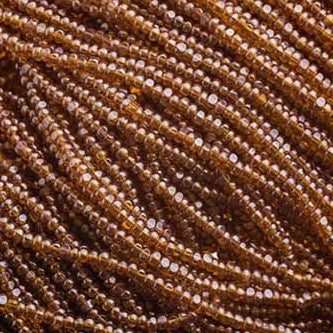13/0 Charlotte Cut Preciosa (Czech) Bead Transparent Dark Topaz Lustre Strung
