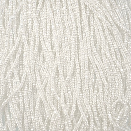 11/0 Charlotte Cut Preciosa (Czech) Bead Opaque White Luster Strung
