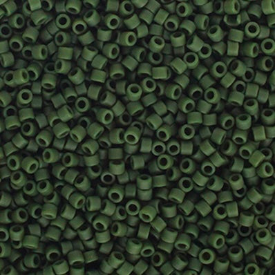 Delica 11/0 RD #2291 Frosted Glazed Emerald Matte 5.2g Vial