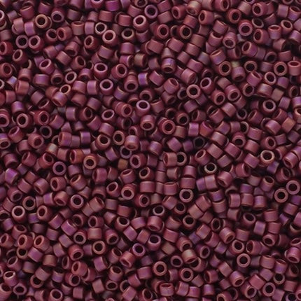 Delica 11/0 RD #2308 Frosted Glazed Rainbow Pink Rosewood Matte 5.2g Vial