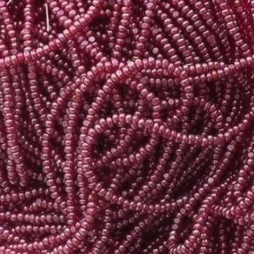 13/0 Charlotte Cut Preciosa (Czech) Bead Transparent Red Luster Strung