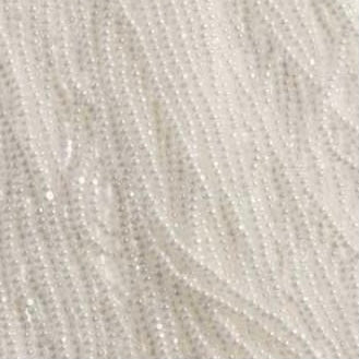 13/0 Charlotte Cut Preciosa (Czech) Bead Opaque White Luster Strung