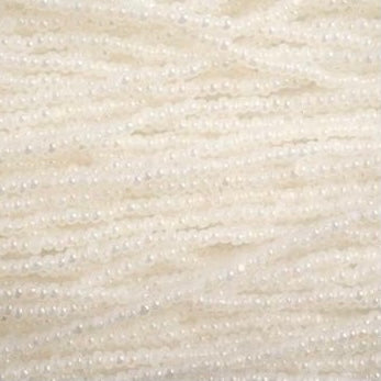 13/0 Charlotte Cut Preciosa (Czech) Bead Pearl White Iris Strung
