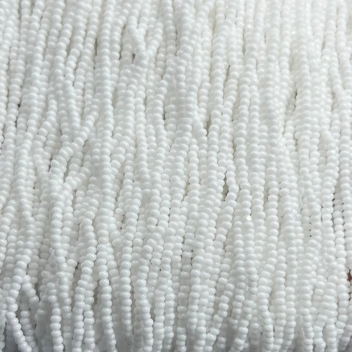 13/0 Charlotte Cut Preciosa (Czech) Bead Opaque White Strung