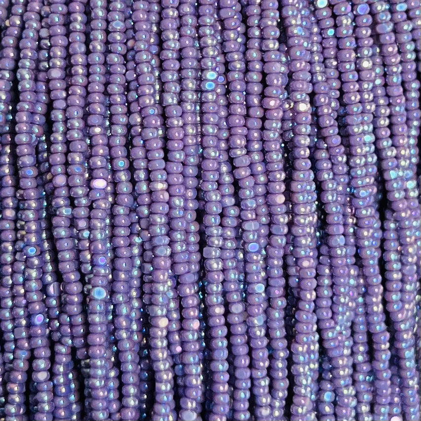 13/0 Charlotte Cut Preciosa (Czech) Bead Opaque Mauve AB Strung