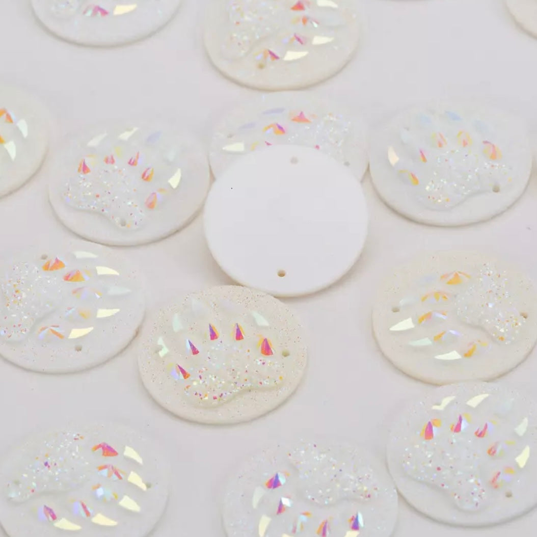 25mm Bear Round – Resin Sew-On (Sold in Pairs)