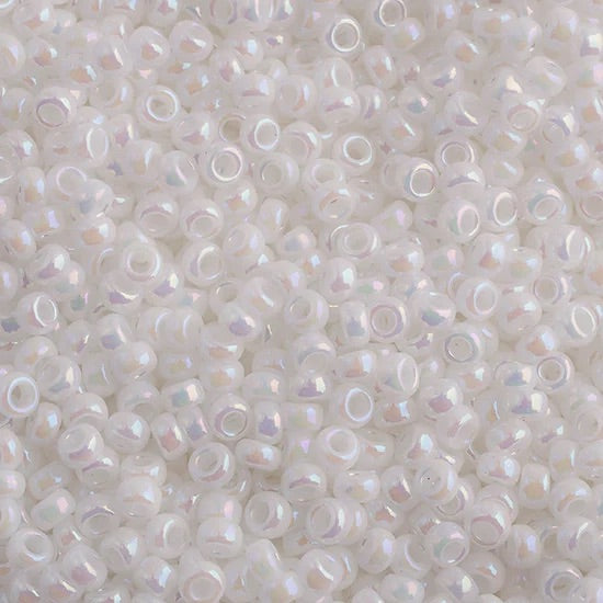 15/0 Miyuki Seed Beads White Pearl AB #0471