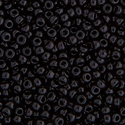 15/0 Miyuki Seed Beads Black Opaque #0401
