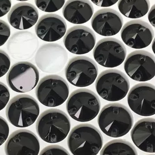 16mm Rivoli Glass Sew-On Crystals (Sold in Pairs)