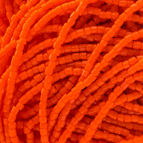 3-Cut 9/0 Czech Seed Beads Opaque Orange, 22g Bag or Strung