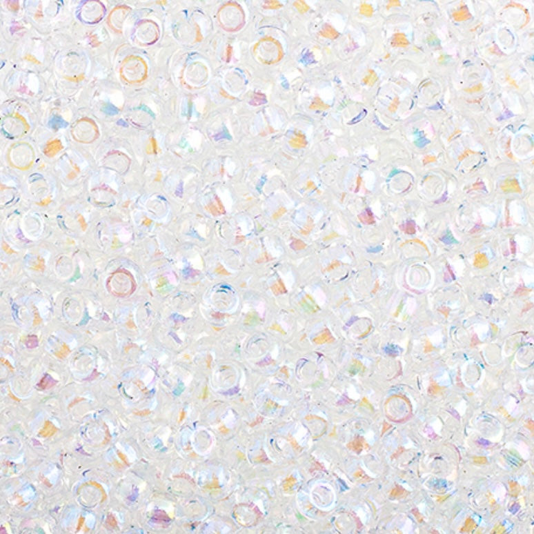 8/0 Miyuki Seed Beads Crystal AB, 22g Vial