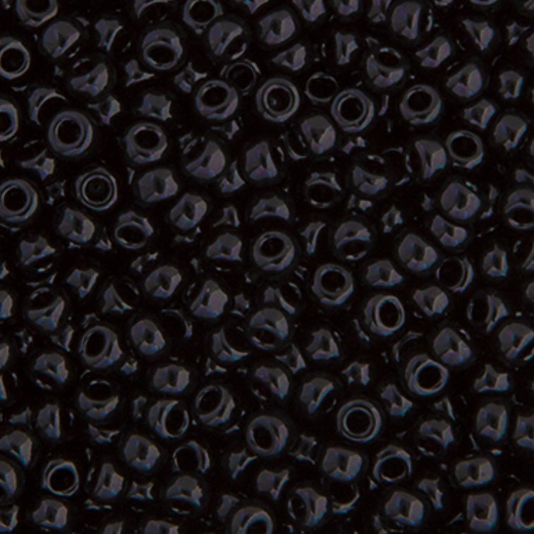 8/0 Miyuki Seed Beads Black Opaque, 22g Vial