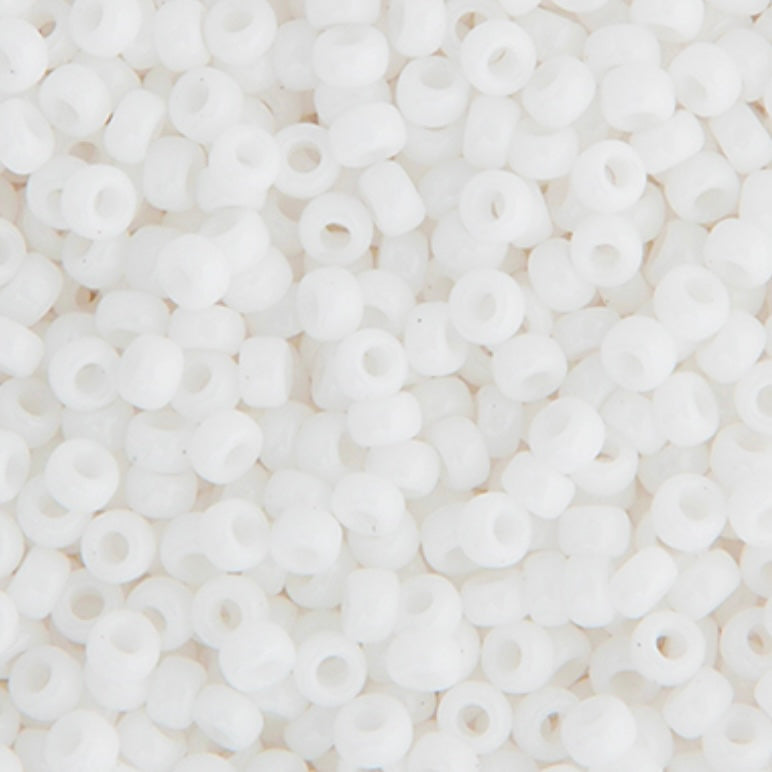 8/0 Miyuki Seed Beads Opaque Chalk White Opaque, 22g Vial