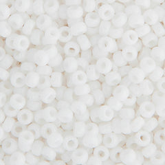 8/0 Miyuki Seed Beads Opaque Chalk White Opaque, 22g Vial