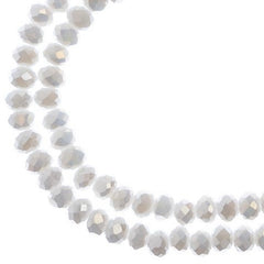 Crystal Lane Rondelle 2 Strand 7in (apx110pcs) 3x4mm Opaque White AB