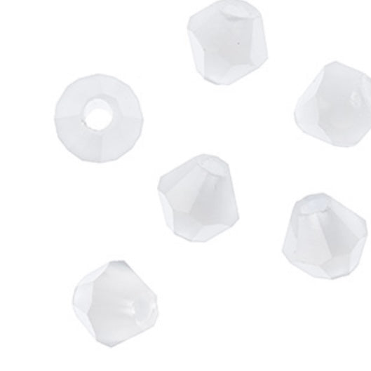 Crystal Lane Bicone 2 Strand 7in (apx96pcs) 4mm Opaque White