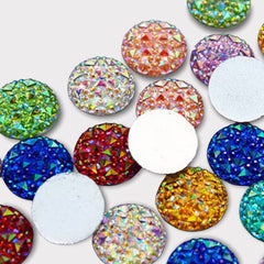 12mm AB Resin Round Spikes – Sold in Pairs (Multiple Colours Available)
