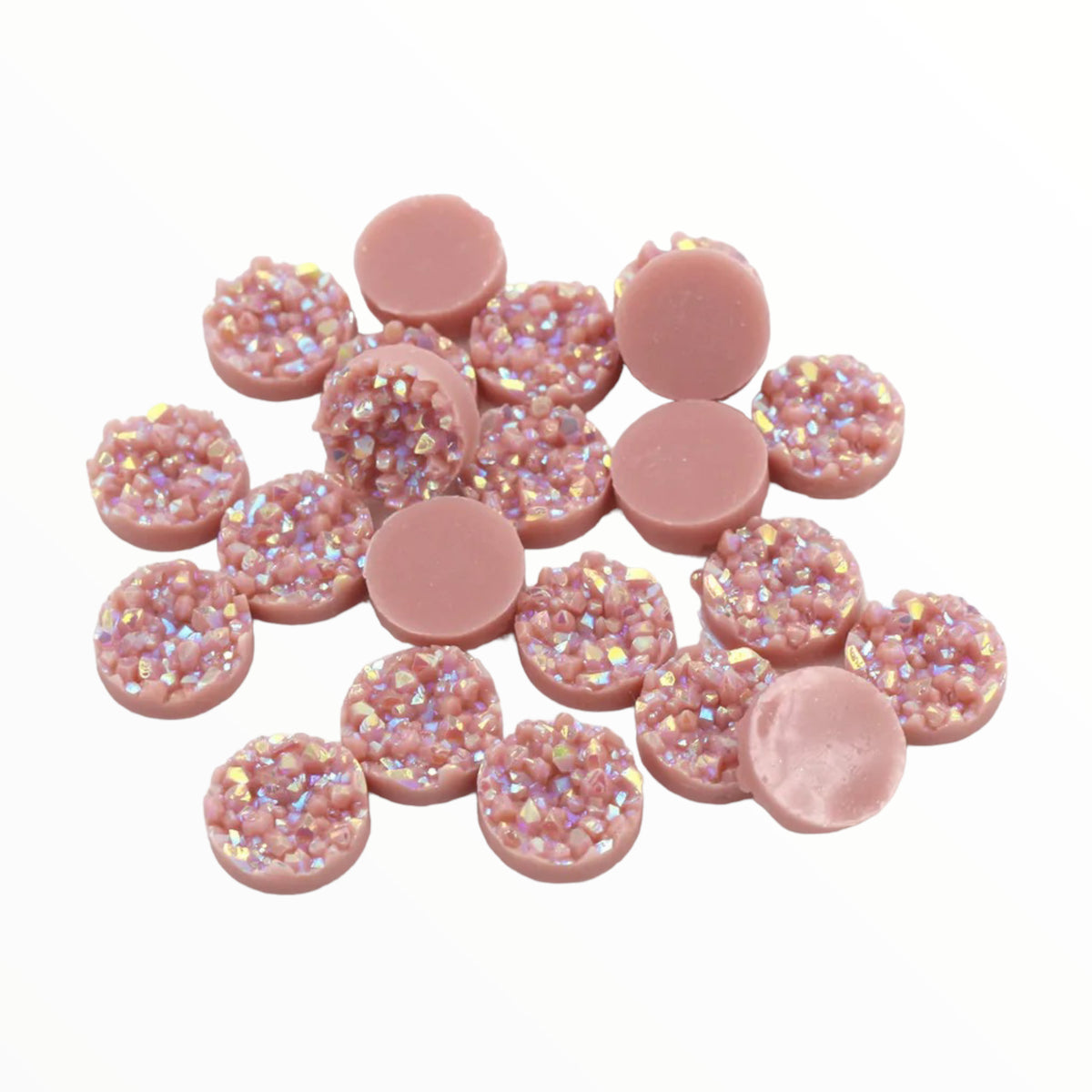 12mm Faux Druzy Round, Glue On, Resin Gem