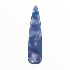Long Teardrop Acrylic Resin Gem – Blue Purple Marble (12x55mm, Sold in Pairs)