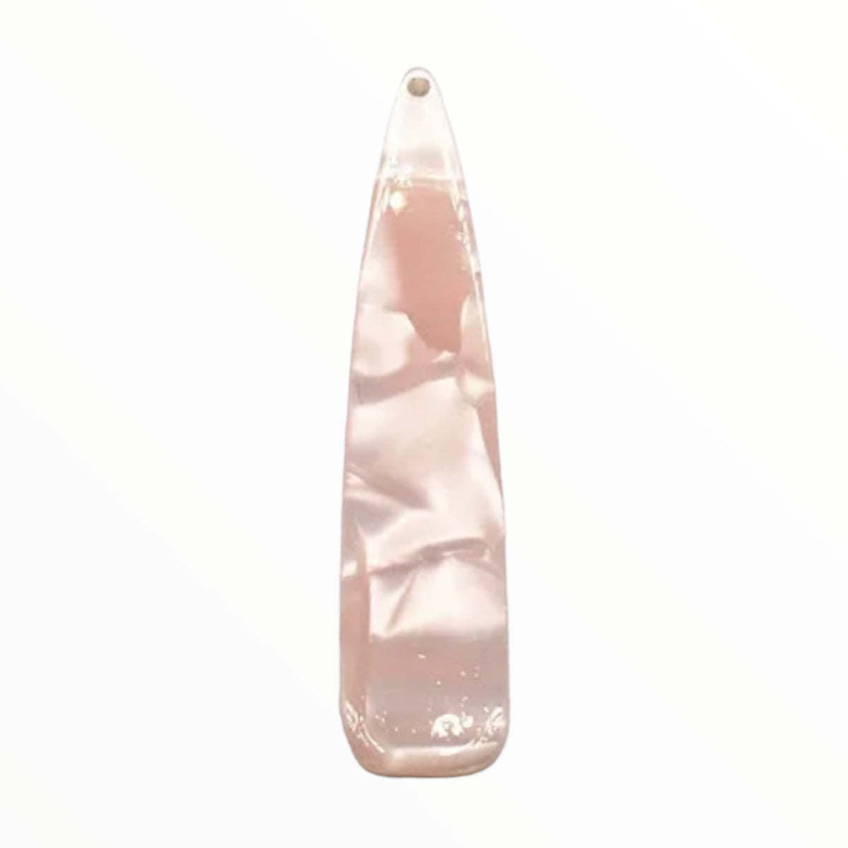 Long Teardrop Acrylic Resin Gem – Dusty Light Pink Marble (12x55mm, Sold in Pairs)